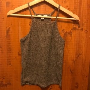 Fitted gray sleeveless top size S